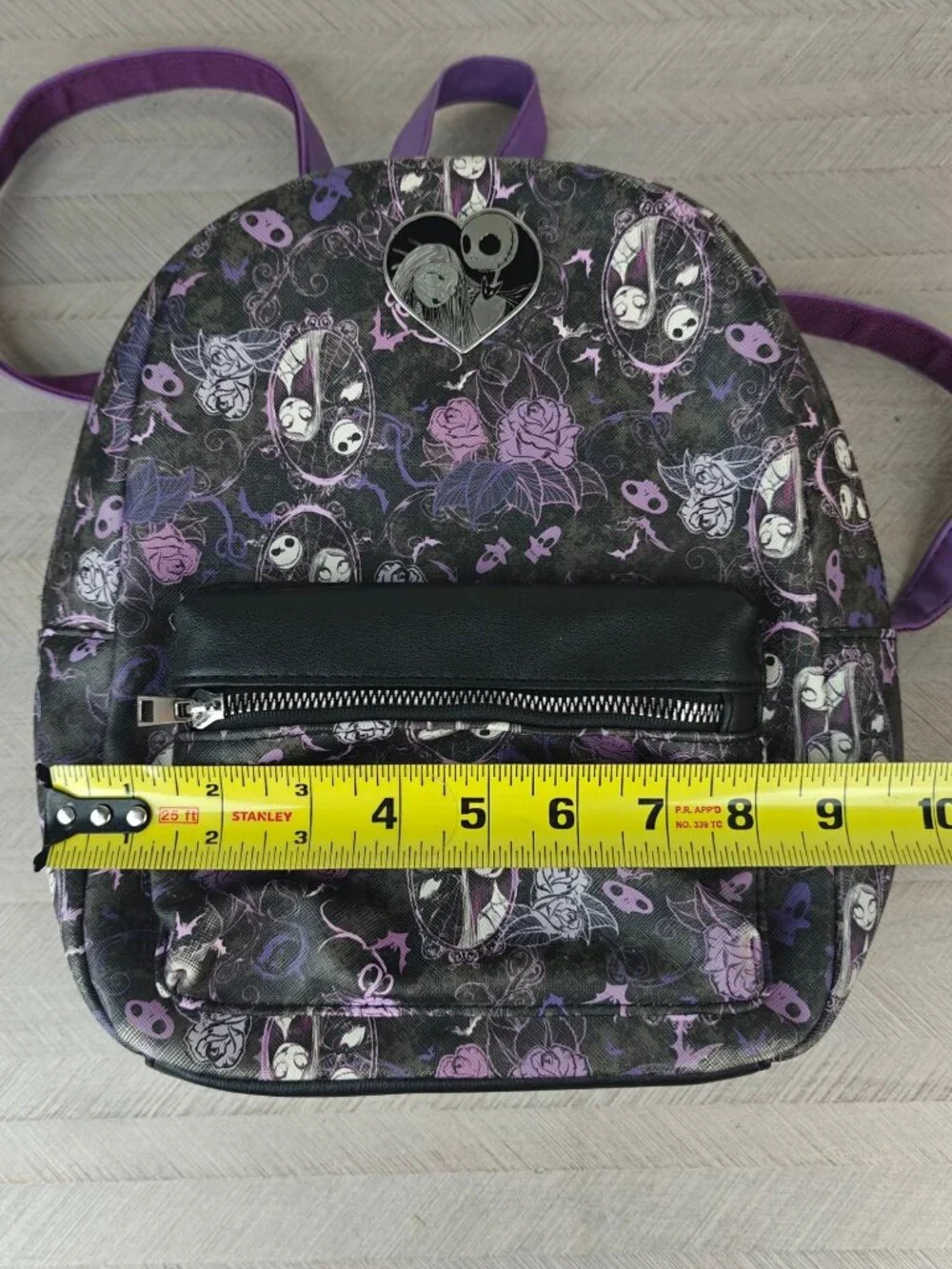 Nightmare Before Christmas Mini Backpack Faux Leather Gothic Black Purple